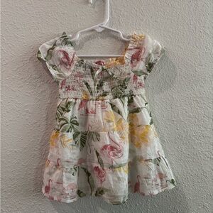 The Children's Place Tropical Print Dress - Pink, Yellow, Green